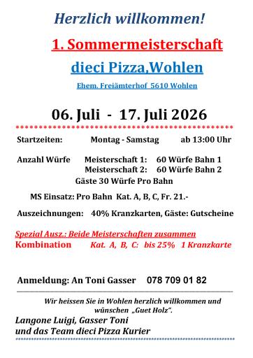 1. Sommermeisterschaft (06.07. - 17.07.2026)