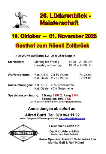 26. Lüderenblick-MS 2026 (19.10. - 01.11.2026)